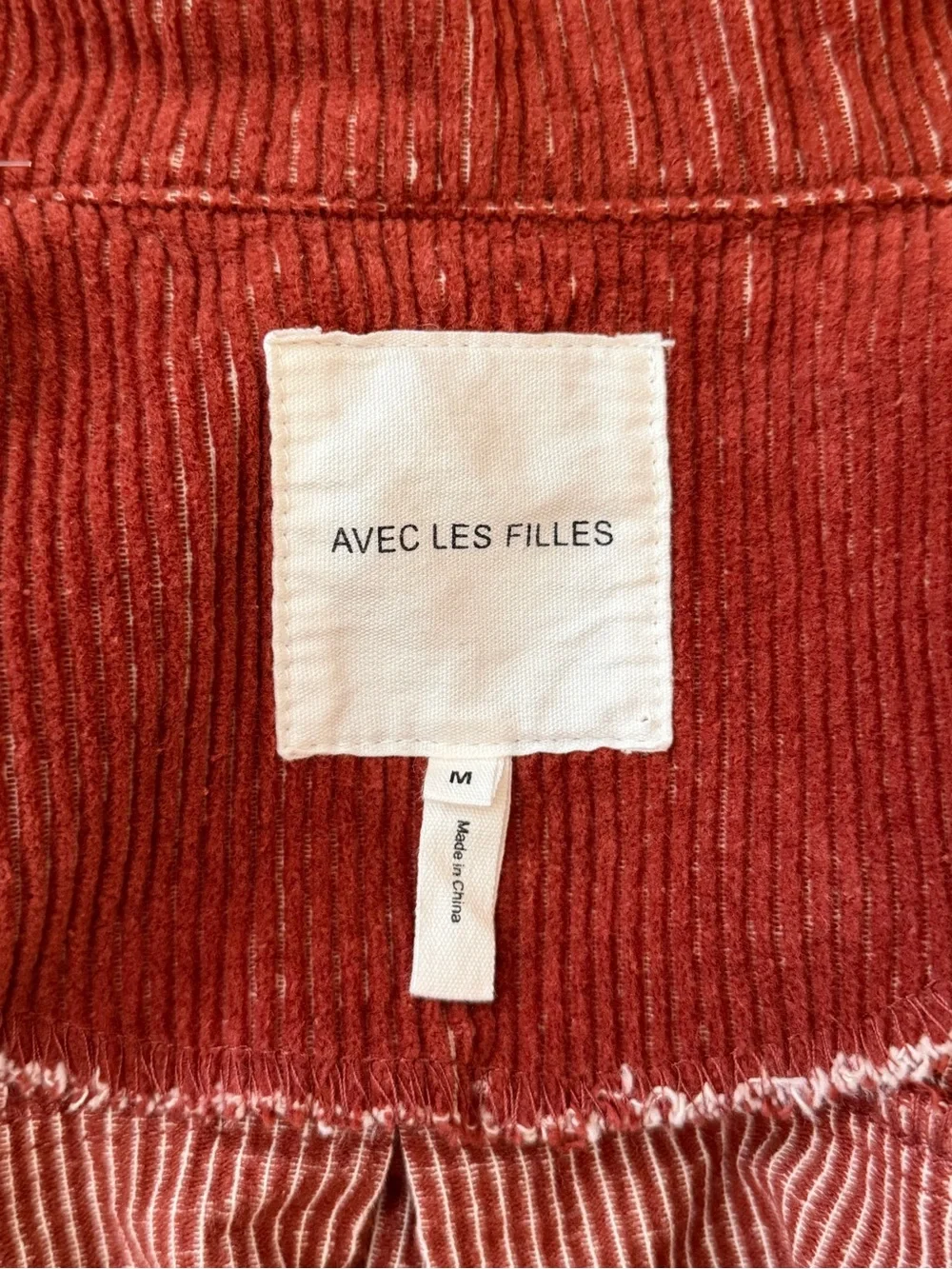 Avec Les Filles Rust Corduroy Button-Front Shacket - Picture 5 of 7